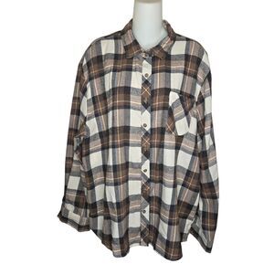L.i.f.e. Love Is For Eternity Plaid Button Up Flannel Shirt Size XL